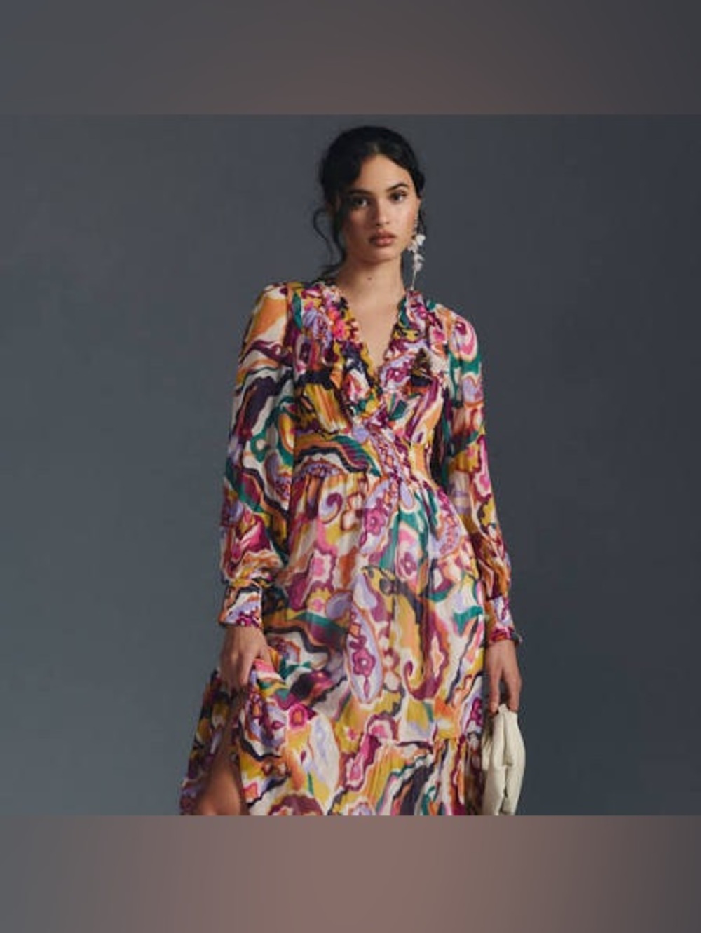 Anthropologie Complete The LookThe Odetta Ruffled V-Neck Maxi Dress